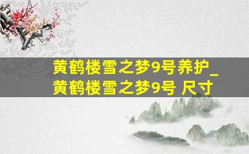 黄鹤楼雪之梦9号养护_黄鹤楼雪之梦9号 尺寸